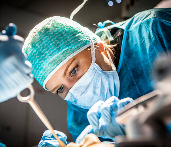 Close up of an endodontist treating a patient